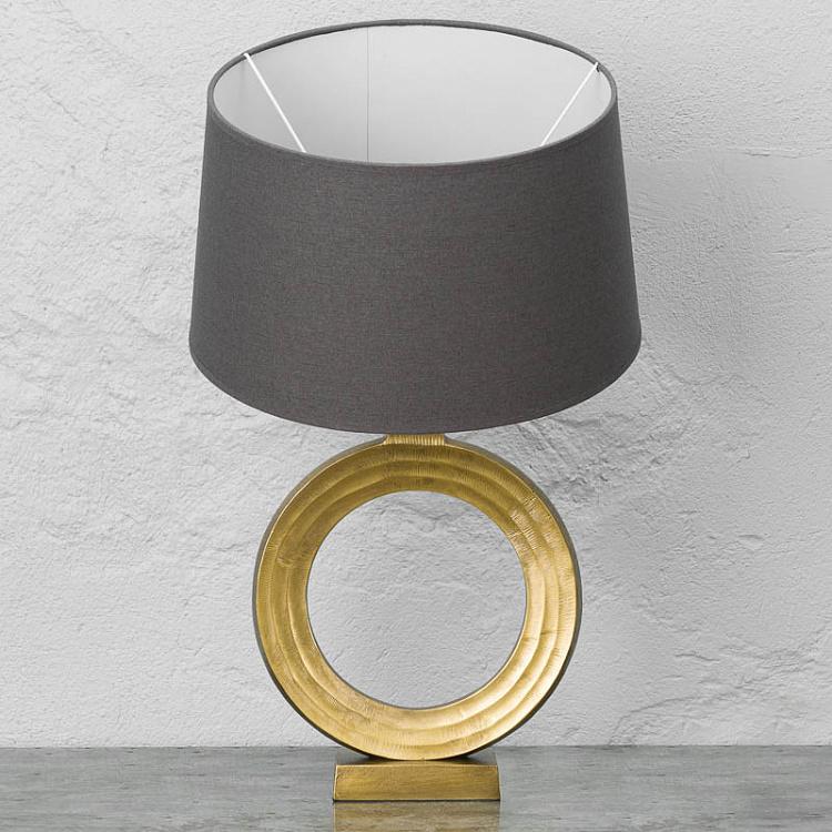Настольная лампа Лоренц с золотым кругом и абажуром Lorentz Empty Gold Circle Table Lamp With Shade