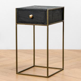 Прикроватная тумба Black Bedside Table With Drawer