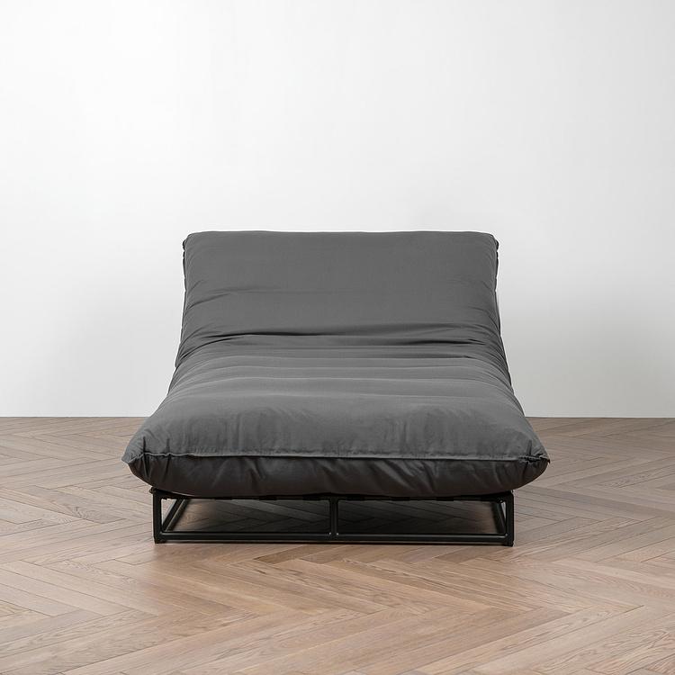 Садовый шезлонг-лежак Coral Lounger, Black акриловая ткань Anthracite Carbon - ракурс 2