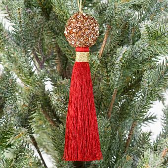 Bead Ball Pendant With Red Tassel 16 cm