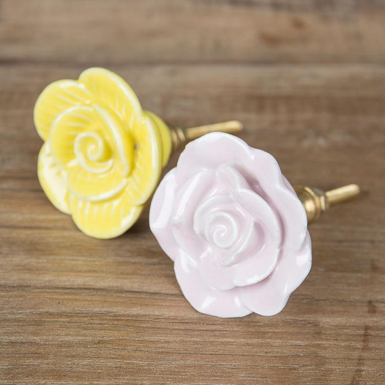 Мебельная ручка Жёлтая роза Yellow Rose Knob