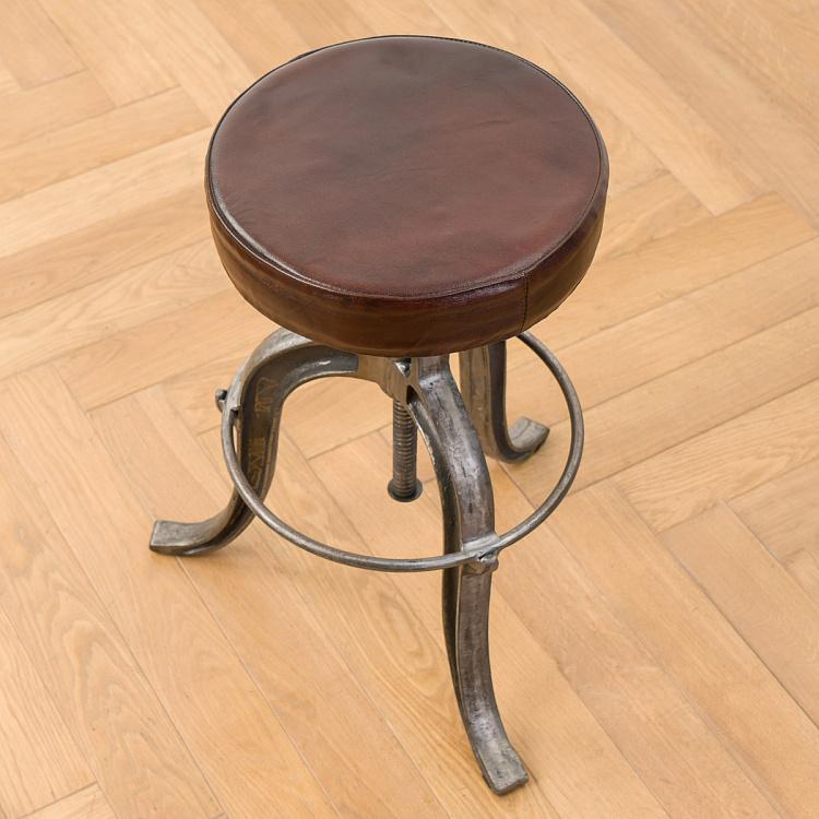 Табурет с кожаным сиденьем Салун Saloon Stool With Leather Seat