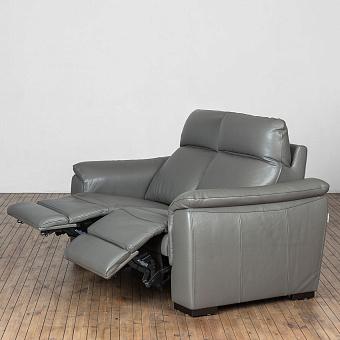 Двухместный диван-реклайнер Sergio 2 Seater натуральная кожа Winter Grey