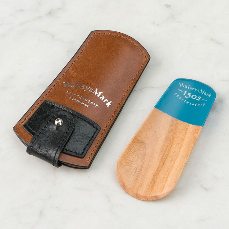 Синяя деревянная ложка для обуви Oak Shoe Horn Blue