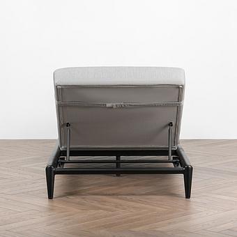 Садовый шезлонг-лежак Dune Lounger, Black акриловая ткань Lead Chine - ракурс 5