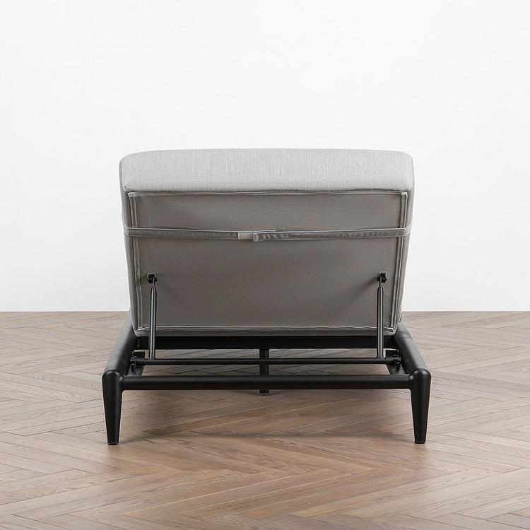 Садовый шезлонг-лежак Dune Lounger, Black акриловая ткань Lead Chine - ракурс 5