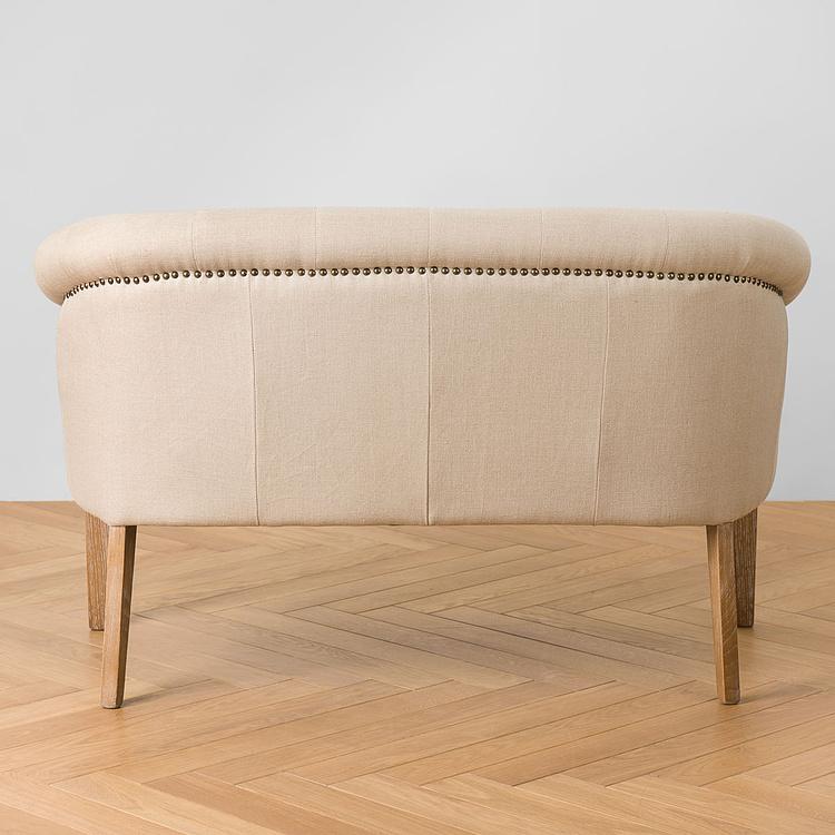 Двухместный льняной диван Маршал, песочные ножки Marshall 2 Seater, Oak Sandwashed Linen