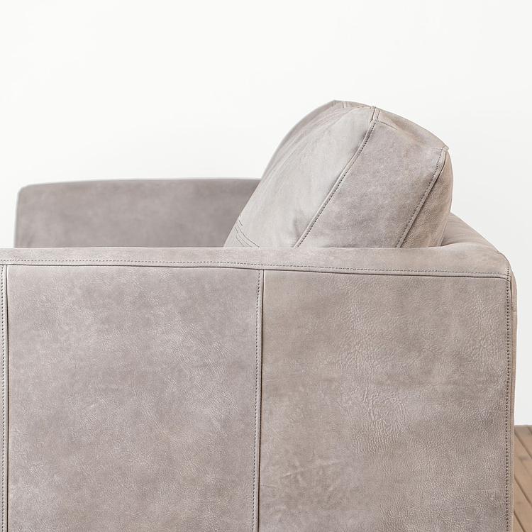 Трёхместный диван Patrick 3 Seater, Oak Sandwashed натуральная кожа Pale Grey - ракурс 9