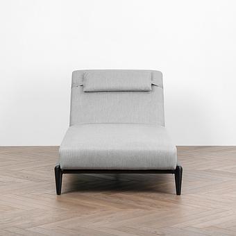 Садовый шезлонг-лежак Dune Lounger, Black акриловая ткань Lead Chine - ракурс 2