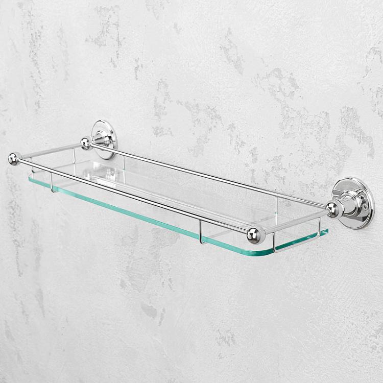 Стеклянная полка для ванной цвета хром Glass Shelf Chrome