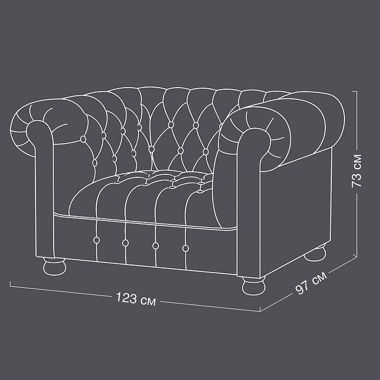 Кресло Westminster Button 1 Seater полиэстер Faded And Degraded Peat Smudge - ракурс 14