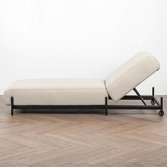 Садовый шезлонг-лежак Luna Lounger, Black акриловая ткань Light Stone - ракурс 3