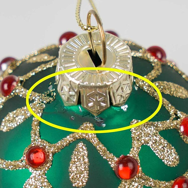 Набор из 2-х ёлочных игрушек Set Of 2 Xmas Egg Boxes Jewel Red Green 11 cm discount1 - ракурс 3