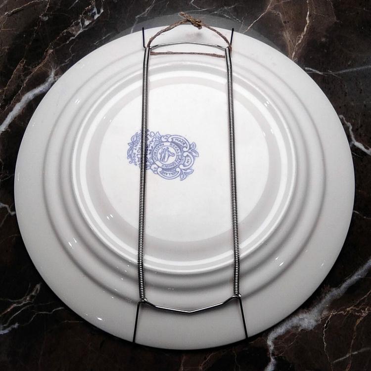 Винтажная тарелка белая с голубым мотивом 16, M Vintage Plate Blue White Medium 16