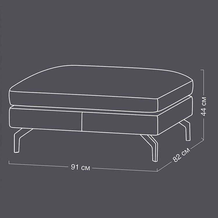 Банкетка Hilton Sectional Footstool натуральная кожа Freehand Washed Mushroom - ракурс 9