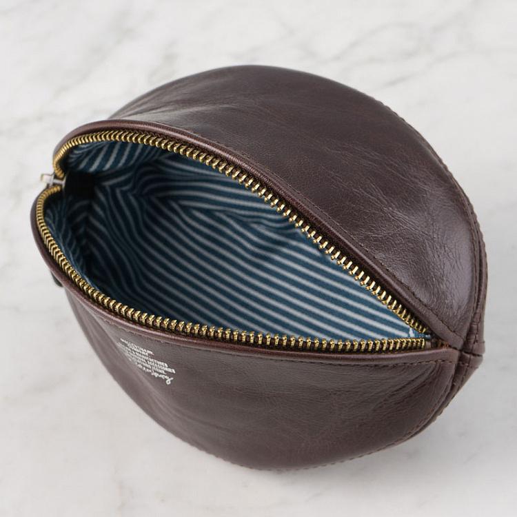 Тёмно-вишневый кожаный кошелёк-мяч Оболенский Компакт Skid Obolensky Compact, Overripe Cherry