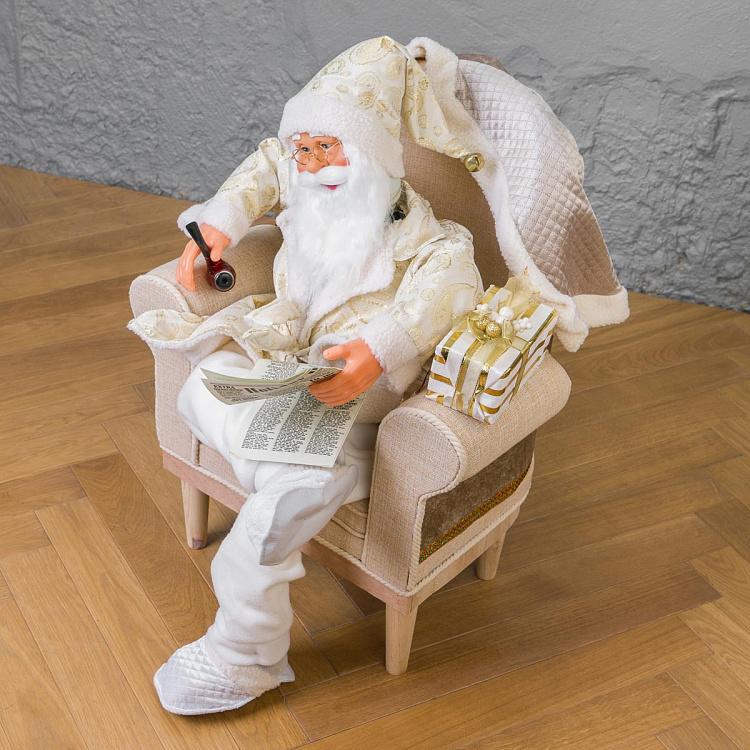 Музыкальная фигурка Санта-Клаус в кресле Musical Santa Claus In Chair 80 cm