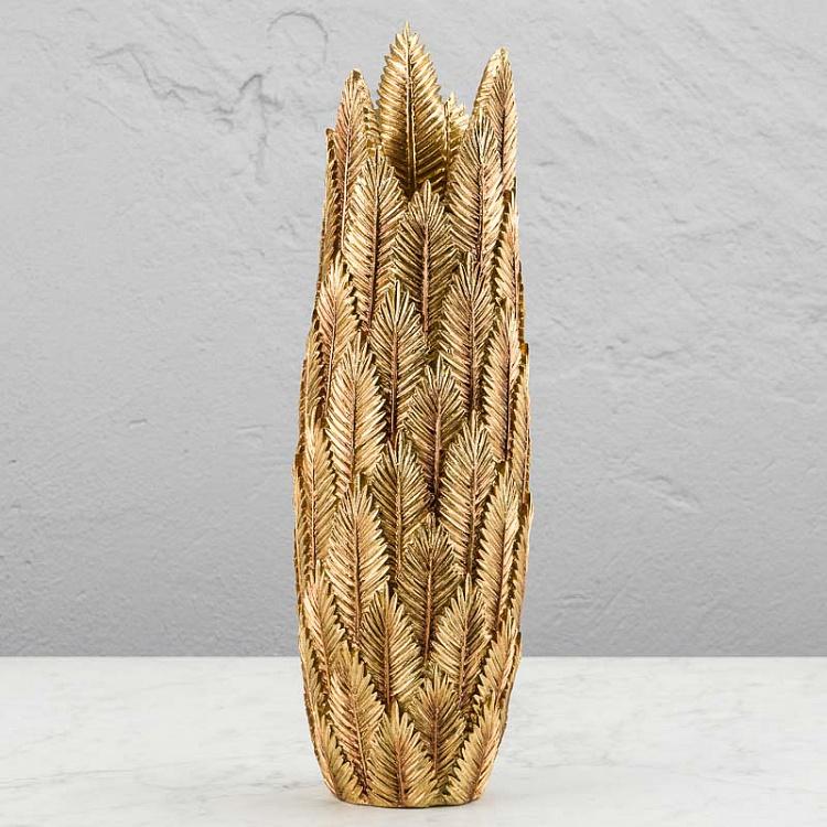 Высокая золотая ваза Пальмовый лист Tropical Leaf Vase Tall Gold