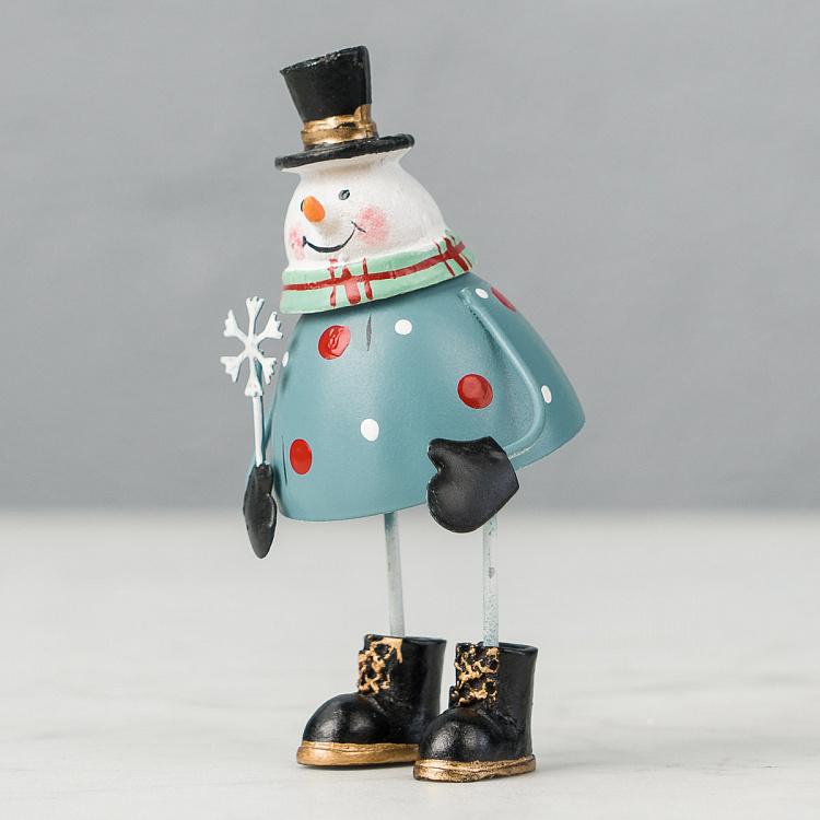 Новогодняя фигурка Металлический снеговик Metal Snowman Figurine 10 cm