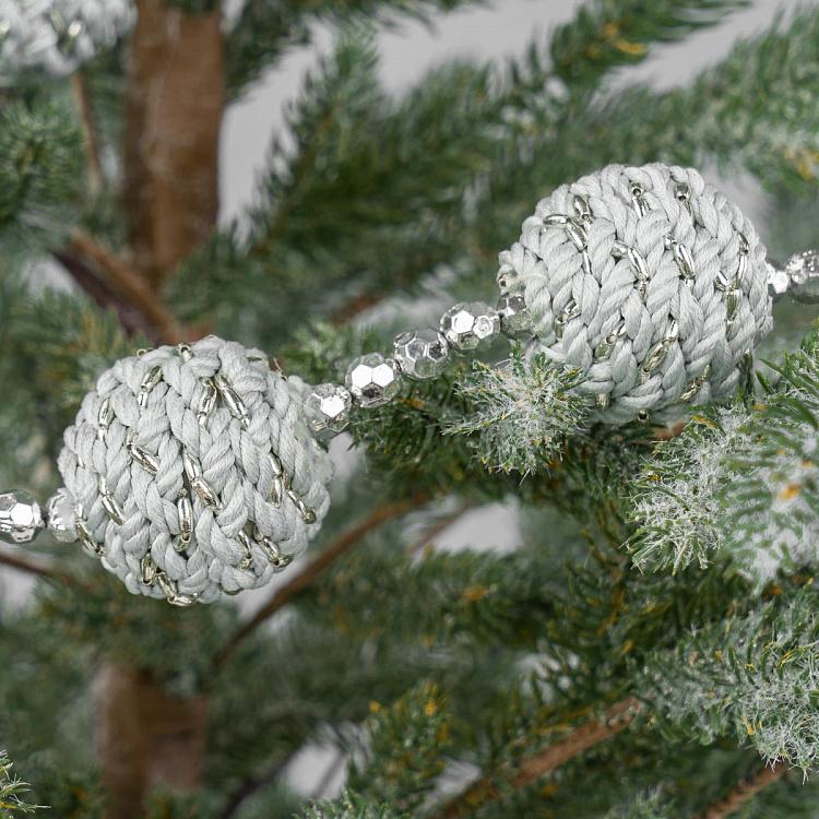 Гирлянда с серебристо-мятными шарами Garland With Balls Mint-Silver 180 cm