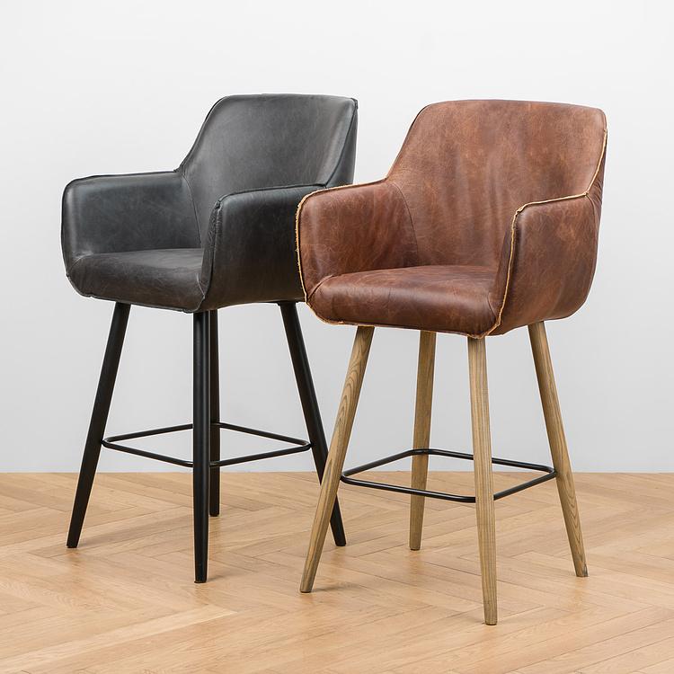 Барный стул Кофе, чёрные ножки Coffee Barstool, Oak Black