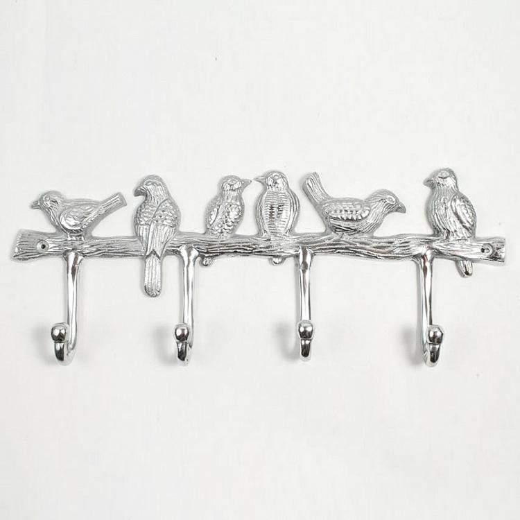 Metal Rack With 4 Hooks Birds