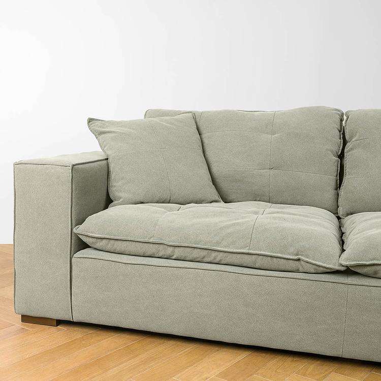 Трёхместный льняной диван Сити, ножки цвета латуни City 3 Seater, Brass Metal Linen RM