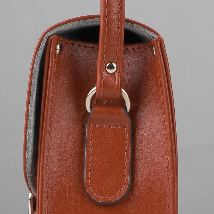 Орехово-коричневая кожаная женская сумка Сечел Компакт Satchel Compact, Splendid Nut