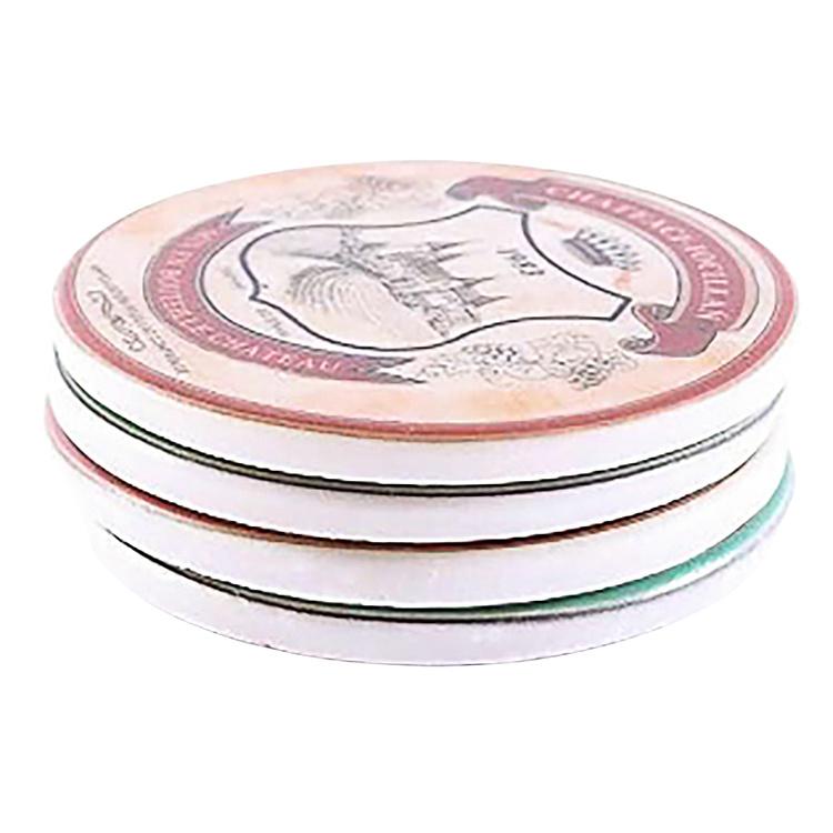 Набор из четырёх круглых подставок под стаканы Винные этикетки Set Of 4 Stone Coasters Wine Labels