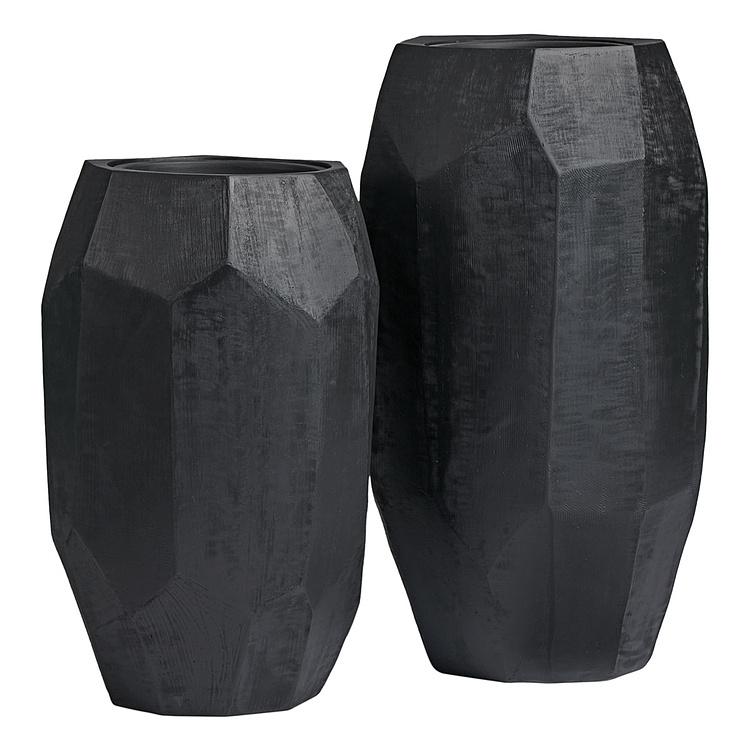 Кашпо Effectory Anthra Polyhedron Tall Pot Anthracite Small - ракурс 2