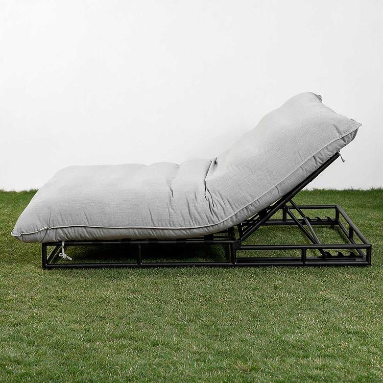 Садовый шезлонг-лежак Coral Lounger, Black акриловая ткань Lead Chine - ракурс 3