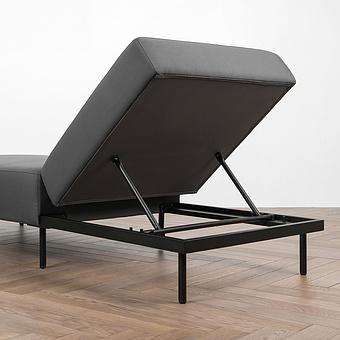 Садовый шезлонг-лежак Chic Lounger, Black акриловая ткань Anthracite Carbon - ракурс 7