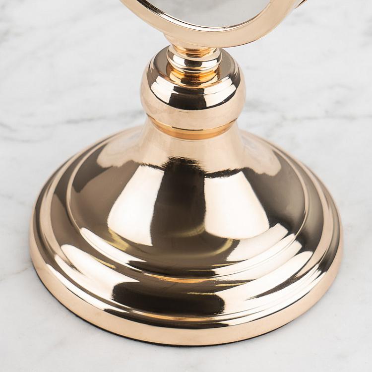 Металлический подсвечник с зеркалом Metal Mirror Candle Holder Gold