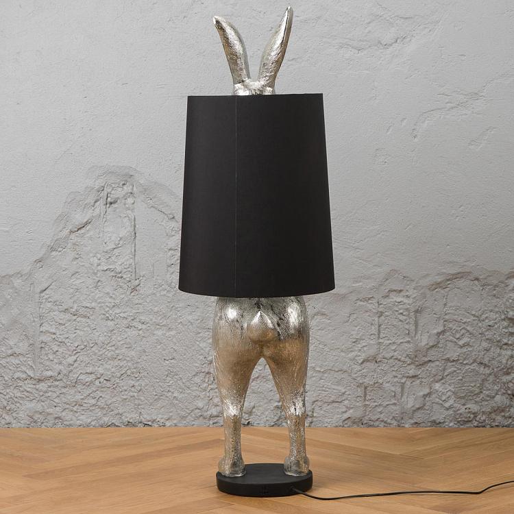 Торшер Робкий кролик с чёрным абажуром Floor Lamp Hiding Bunny Black