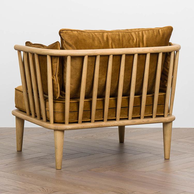 Кресло Maldives Chair, Bleached Oak ткань Autumn Brown Light - ракурс 4