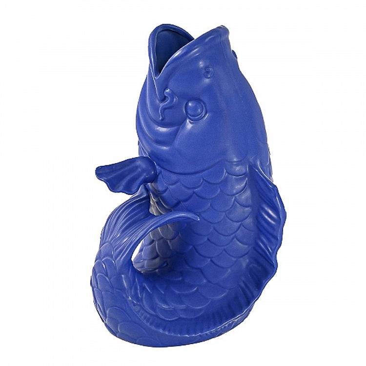 Ваза синего цвета Блабб Blubb Mat Blue Vase