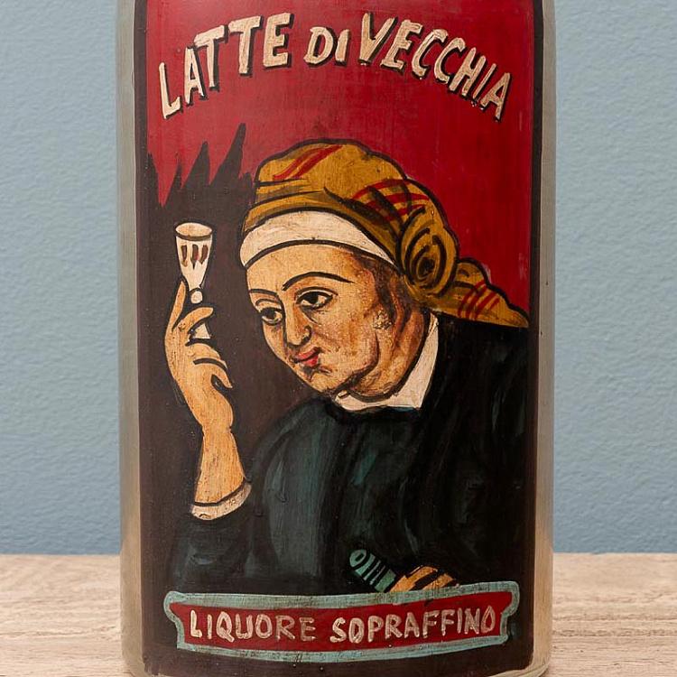 Бутыль Латте ди Веккья с ручной росписью Hand Painted Glass Bottle Latte Di Vecchia