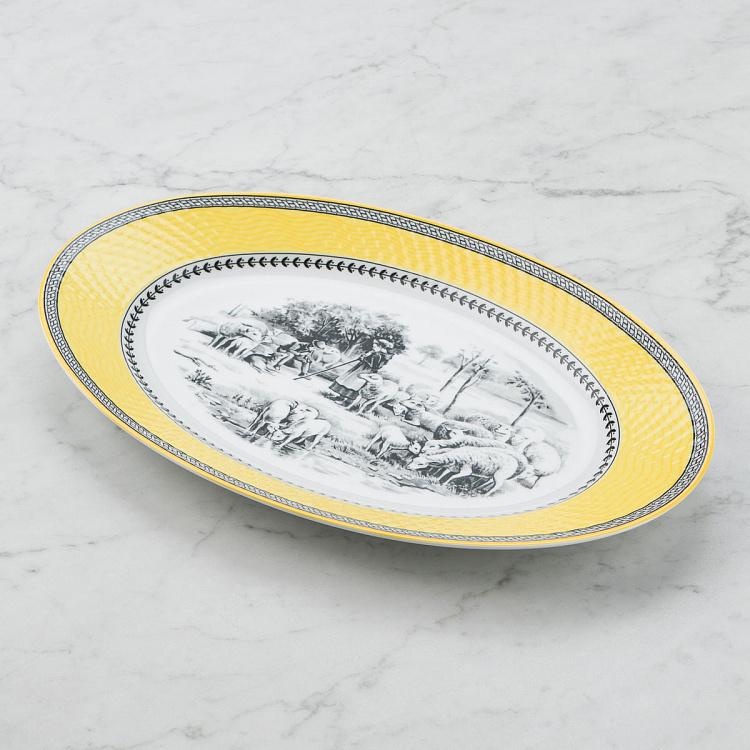 Овальное сервировочное блюдо Пейзанские мотивы, L Village Oval Serving Dish Large