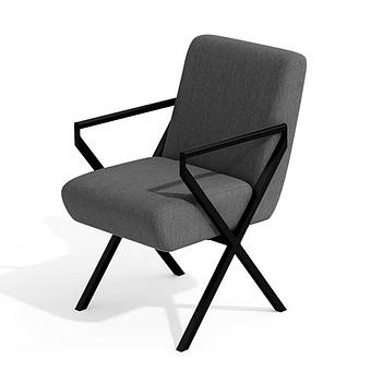 Стул Ella Chair, Black акриловая ткань Dark Stone