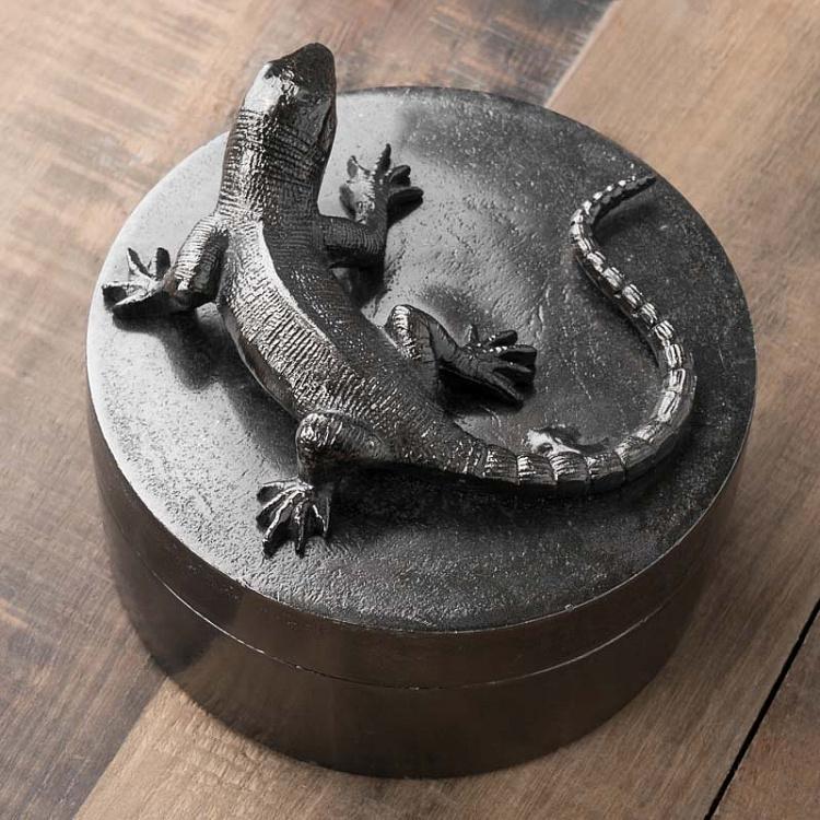 Шкатулка для украшений с ящерицей Metal Box With Lizard Lid