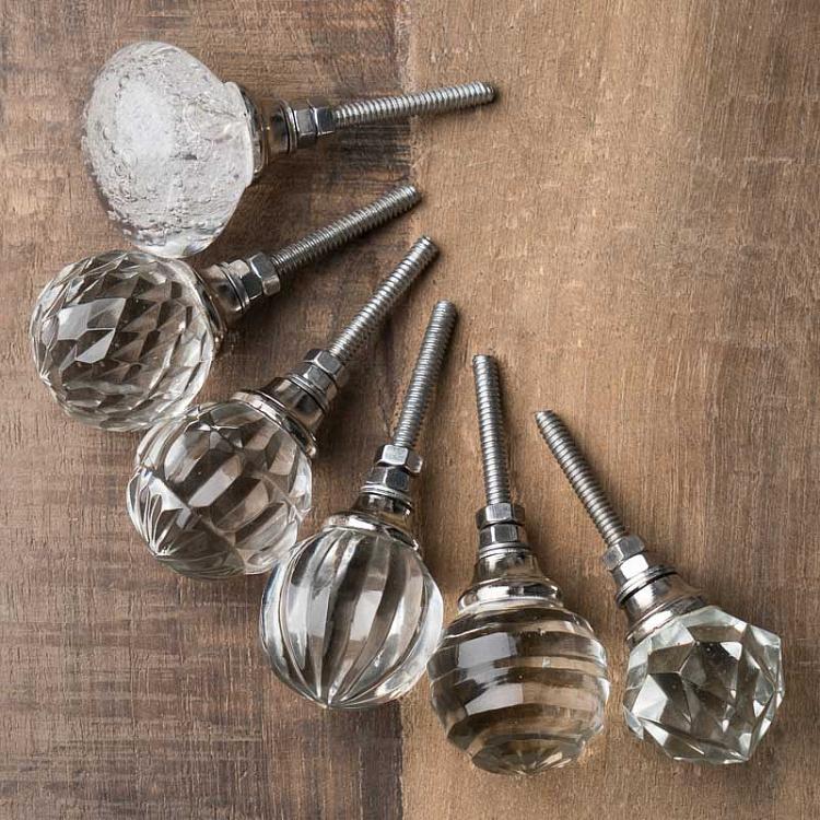 Набор из шести мебельных ручек Антверпен Set Of 6 Knobs Clear Glass Anvers