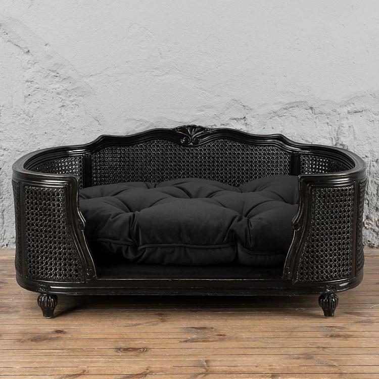 Чёрный диван для собак/кошек Артур, L Arthur Sofa Large, Black Velvet