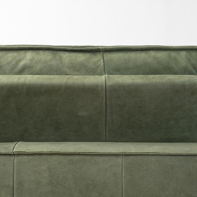 Трёхместный кожаный диван Сити, ножки цвета латуни City 3 Seater, Brass Metal Leather RM