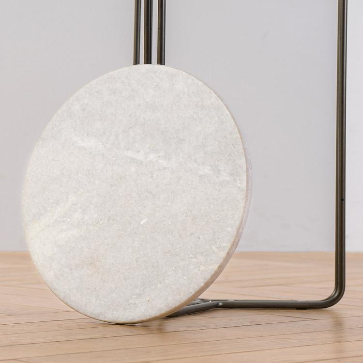 Прикроватный столик с мраморной столешницей Пришак Prisac White Marble Side Table