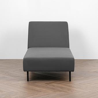 Садовый шезлонг-лежак Chic Lounger, Black акриловая ткань Anthracite Carbon - ракурс 2