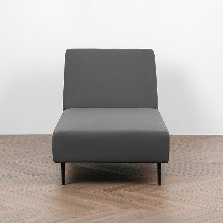 Садовый шезлонг-лежак Chic Lounger, Black акриловая ткань Anthracite Carbon - ракурс 2