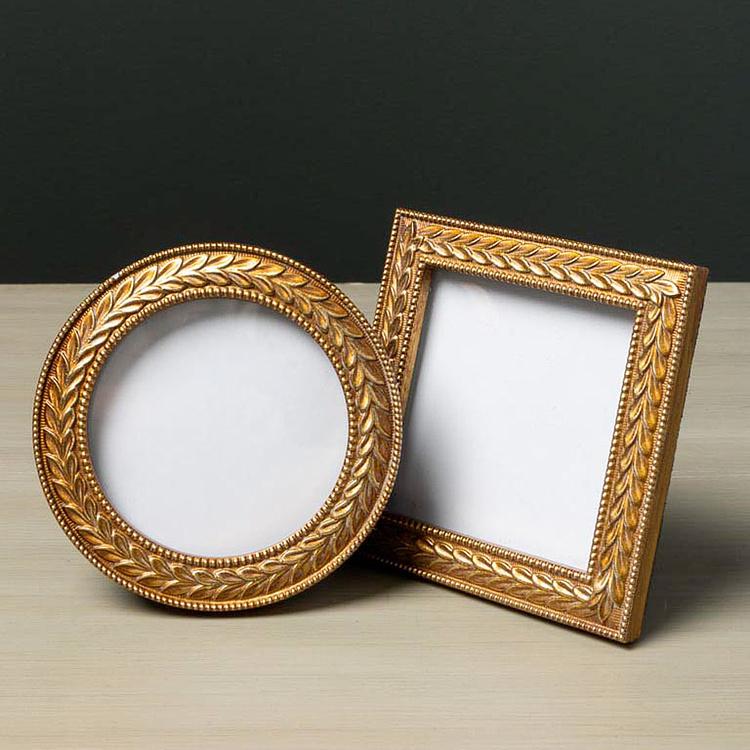 Круглая рамка для фото с лиственным кантом Flowery Photo Frame Round