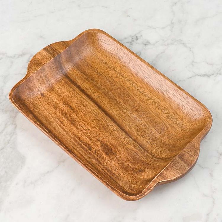 Деревянное сервировочное блюдо с ручками Органик Organic Serving Dish With Handles