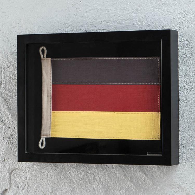 Флаг Германии за стеклом в раме, мини Shadow Box Flag Germany Mini