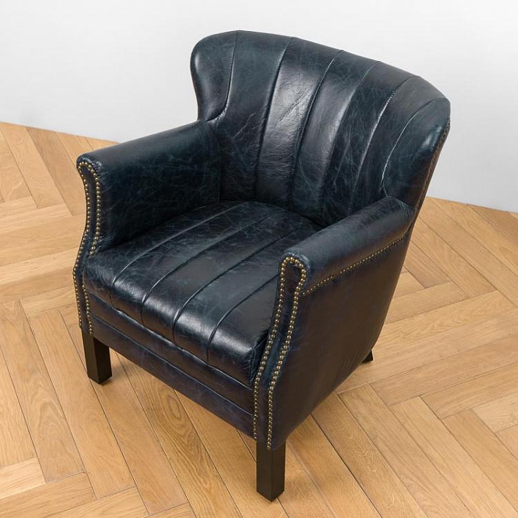 Кресло Поль с отделкой полосами, чёрные ножки Paul Armchair With Stripes, Black Wood D